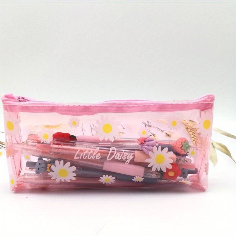 A Pencil Case Student Cute Pencil Case Small Daisy Pencil - Temu